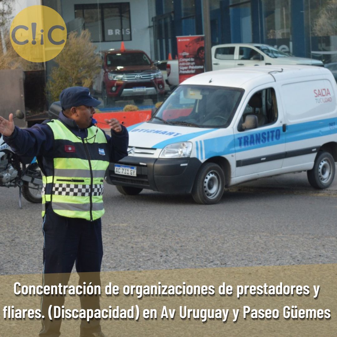 ClicSalta's tweet photo. ⚠️Alerta #Ahora Concentración de organizaciones de prestadores y fliares. (Discapacidad) en Av Uruguay y Paseo Güemes . Posterior recorrido por calles céntricas.
🛑 Se activarán cortes y desvíos 👮♂️Atender indicaciones de personal
#Transito #Cortedecalles #Marcha #saltacapital https://t.co/fIX4InbG2q