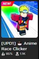 ThePoinball on X: Anime Race Clicker Peaked at 1.1k This morning! Thanks a  lot for playing! ☺️ New Code coming soon! #RobloxDev #gamedev #Roblox  #robloxart #RBXDev  / X