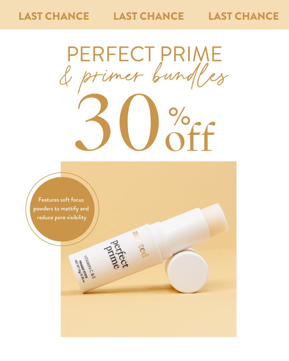 MentedCosmetics's tweet photo. This is your LAST CHANCE to save 30% off our Perfect Prime Primer and all primer bundles! Run don't walk ๐๐พโโ๏ธ๐๐พโโ๏ธ๐จ to save now! No Code Needed. Limit 2 Per Customer. Ends TONIGHT at 11:59p ET.
Shop Here: https://t.co/d0DSDPcCQe
___
#mented #mentedcosmetics #makeupforwoc https://t.co/mHCsTleUyi