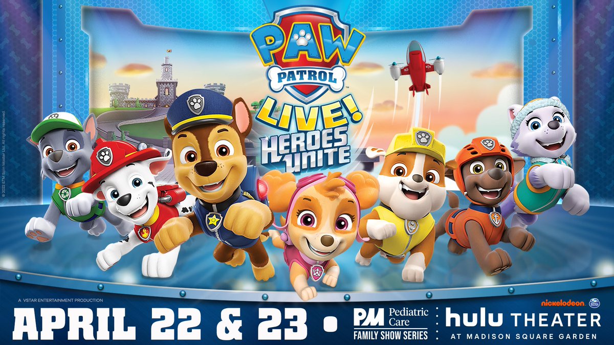 Paw Patrol Live on Twitter "RT HuluTheaterMSG JUST ANNOUNCED PAW Patrol Live! Heroes Unite