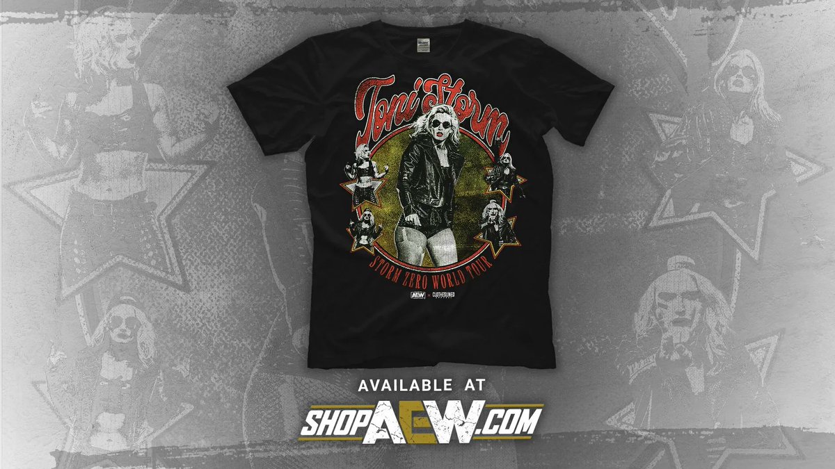 ShopAEW's tweet photo. Storm Zero World Tour! Check out this #ToniStorm shirt at https://t.co/9hHlXpcSbp!
#shopaew #aew #aewdynamite #aewrampage https://t.co/5cO3ocpar7