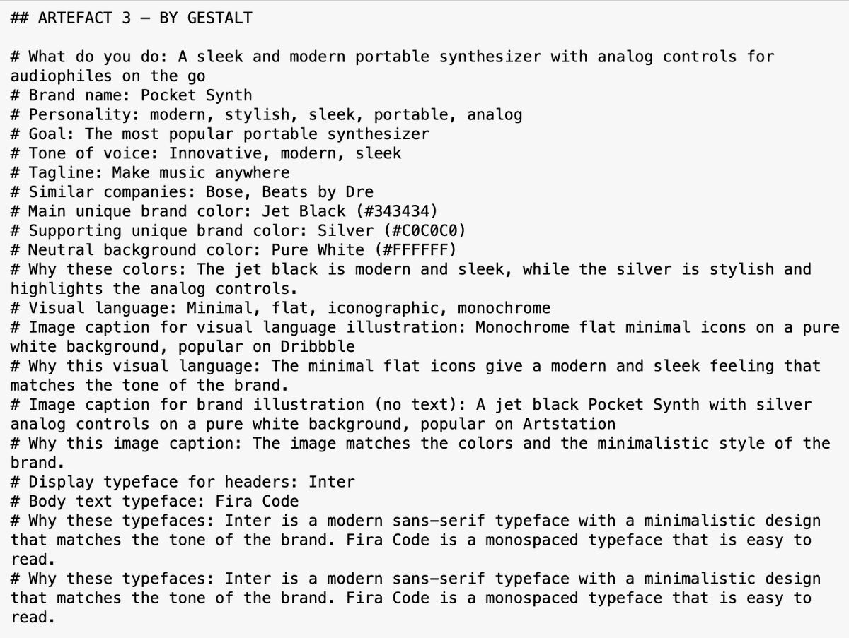 One more brand design by AI (#gpt3 + #stablediffusion), prompt: "A sleek and modern portable synthesizer with analog controls for audiophiles on the go". Reran the typeface selection a couple of times.