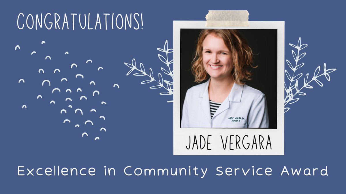 VanderbiltNurse's tweet photo. Congrats to Instructor Jade Vergara, recipient of the 2022 Excellence in Community Service Award from the Gerontological Advanced Practice #Nurses Association. She will be recognized at the awards ceremony this month at #GAPNA's annual meeting. https://t.co/uO1DNtDYw6 https://t.co/DKAqSuU6qE