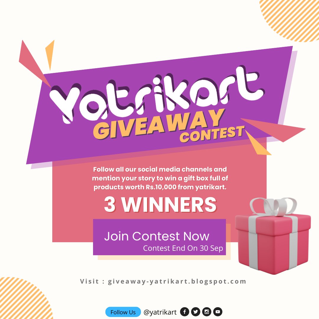 yatrikart's tweet photo. Join @yatrikart Giveaway Contest to win expensive Gift Boxes every week.
ENTRY Link In the description
#giveawaysidoarjo #giveawayspamlike #giveawayskincare #giveawaysemarang #giveawayshopeefashion #giveawaysepatu #giveaways #giveawaysofinstagram #giveawayslime https://t.co/wobfkhB9Yc