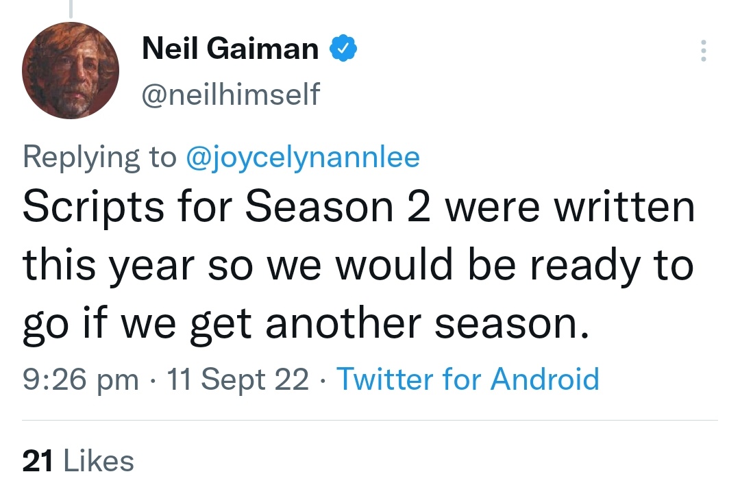 filmwhr's tweet photo. the sandman cancelled while knowing the season 2 script exists would be my villain origin story https://t.co/BwIbNGfHSq