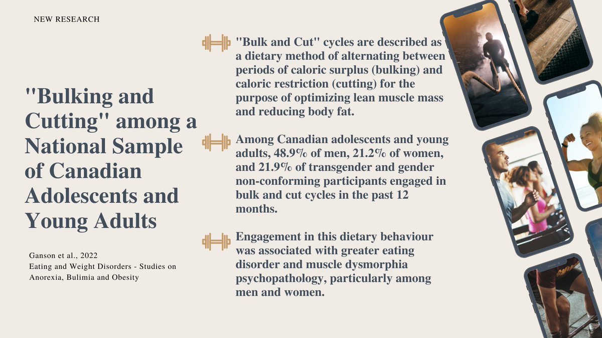 Kyle T. Ganson (@kyletganson) on Twitter photo 🗣️ New paper published characterizing #bulkingandcutting among #canadian #adolescents and young adults.
🔗bit.ly/3RZck23
🖊️ <a href="/M_Cunningham6/">Dr Mitchell Cunningham</a> <a href="/epila3/">Eva Pila, PhD</a> Rachel Rodgers <a href="/DrStuartBMurray/">Dr. Stuart Murray</a> <a href="/jasonmnagata/">Jason Nagata, MD</a>
<a href="/UofT_FIFSW/">Factor-Inwentash Faculty of Social Work</a>
Graphic by MSW student RA <a href="/razaliphoto/">Ali</a> 🗣️ New paper published characterizing #bulkingandcutting among #canadian #adolescents and young adults.
🔗bit.ly/3RZck23
🖊️ <a href="/M_Cunningham6/">Dr Mitchell Cunningham</a> <a href="/epila3/">Eva Pila, PhD</a> Rachel Rodgers <a href="/DrStuartBMurray/">Dr. Stuart Murray</a> <a href="/jasonmnagata/">Jason Nagata, MD</a>
<a href="/UofT_FIFSW/">Factor-Inwentash Faculty of Social Work</a>
Graphic by MSW student RA <a href="/razaliphoto/">Ali</a>