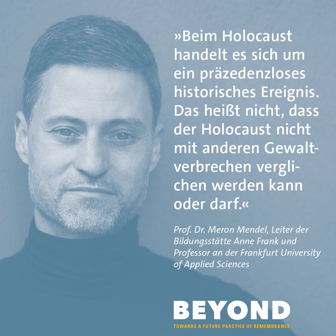 Nächste Woche am 22.-23. September ist es soweit: Auf der Konferenz #Beyond diskutieren wir über kollektive Erinnerung an den Holocaust und Kolonialismus, Historikerstreit 2.0 und #documenta15. Ihr könnt euch noch kurzfristig anmelden:
meronmendel.de/wp-content/upl…