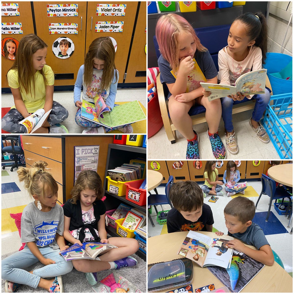 MissETechie's tweet photo. We are learning how to #ReadToSomeone! #Daily5 I love the sound of little voices reading 📚 https://t.co/W2IrGZZNXq