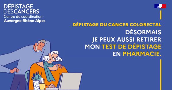 Les pharmaciens d'officine ont désormais la possibilité de remettre le test de dépistage du cancer colorectal, sous réserve d'une formation organisée par le #CRCDCAuRA Une façon de plus pour faciliter le dépistage 👍