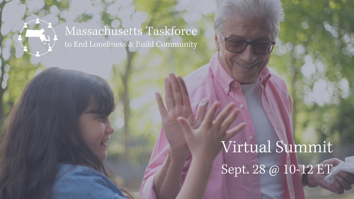 Curious how Massachusetts is tackling #socialisolation and #loneliness? Hear from State Senator Patricia Jehlen and the MA Taskforce to End Loneliness &amp; Build Community on Sept 28: endlonelinessma.com/summit #ShiftHappens #ReachOutMA