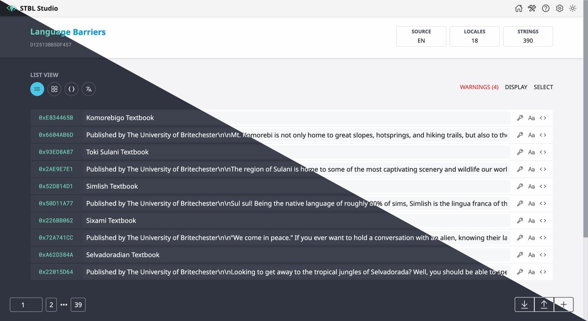 simstoolkit's tweet image. STBL Studio is finally ready for public use! You can find it online at stbl.sims4toolkit.com

This website is a huge improvement over the previous STBL editor, but it is still new - please treat it as experimental for now and report any issues that come up to @frankkulakmods.