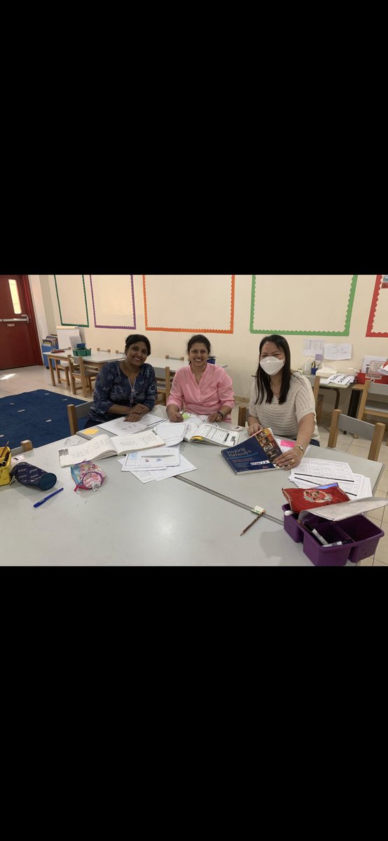 AnisRashid9's tweet photo. Isg dmm Grade 1 team’s first norming meeting to asses students narrative writing using the Rubric and Writing pathways book.@TCRWP @ISGDmm @ISGDistrict #grade1 https://t.co/YUs6cX2wcv