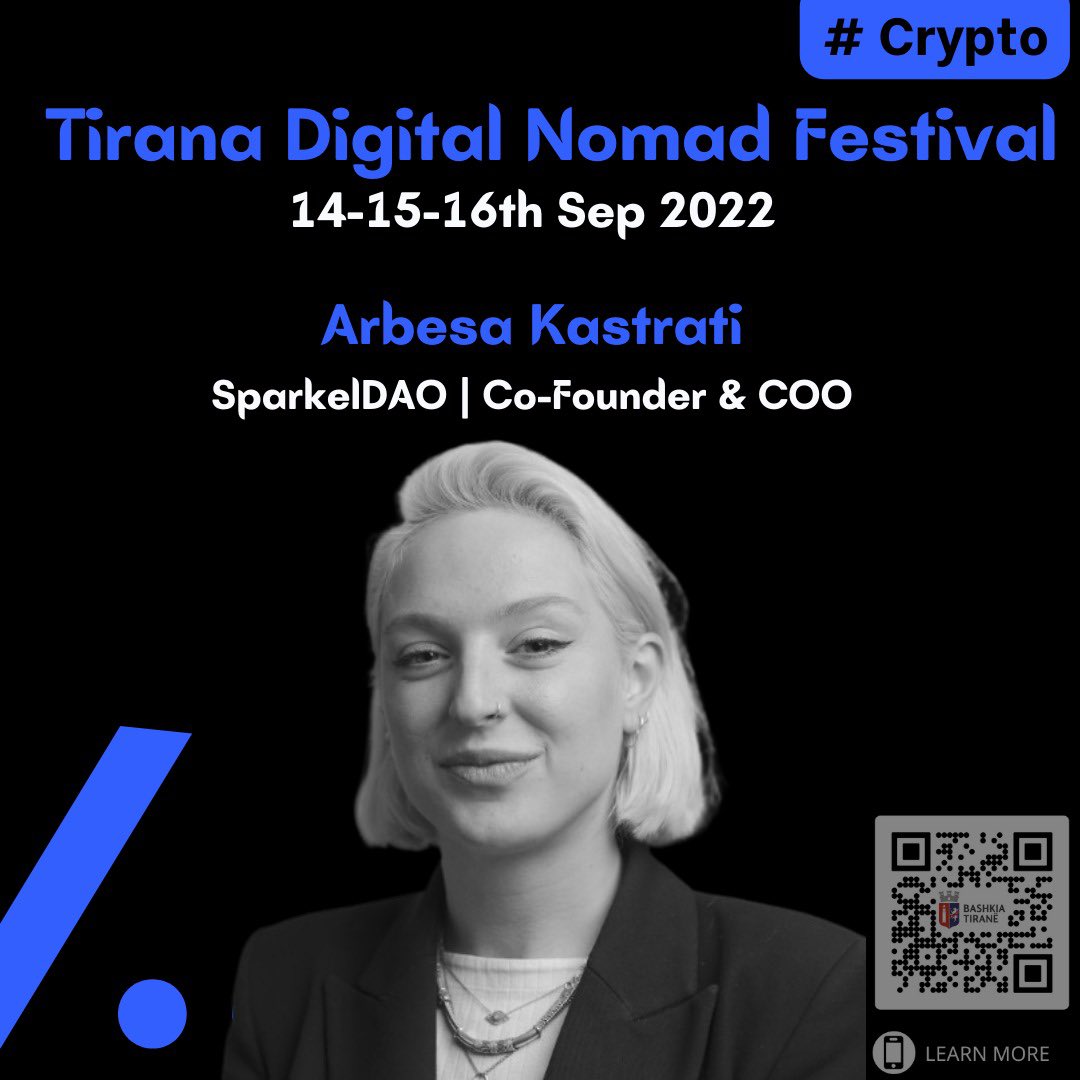 digitalnomads22's tweet photo. We are excited for to announce that Arbesa Kastrati will be joining us a speaker!
@digitalnomads22 
@mkocollari 
@erionveliaj 
@Anuela https://t.co/mPSPFpT7B4