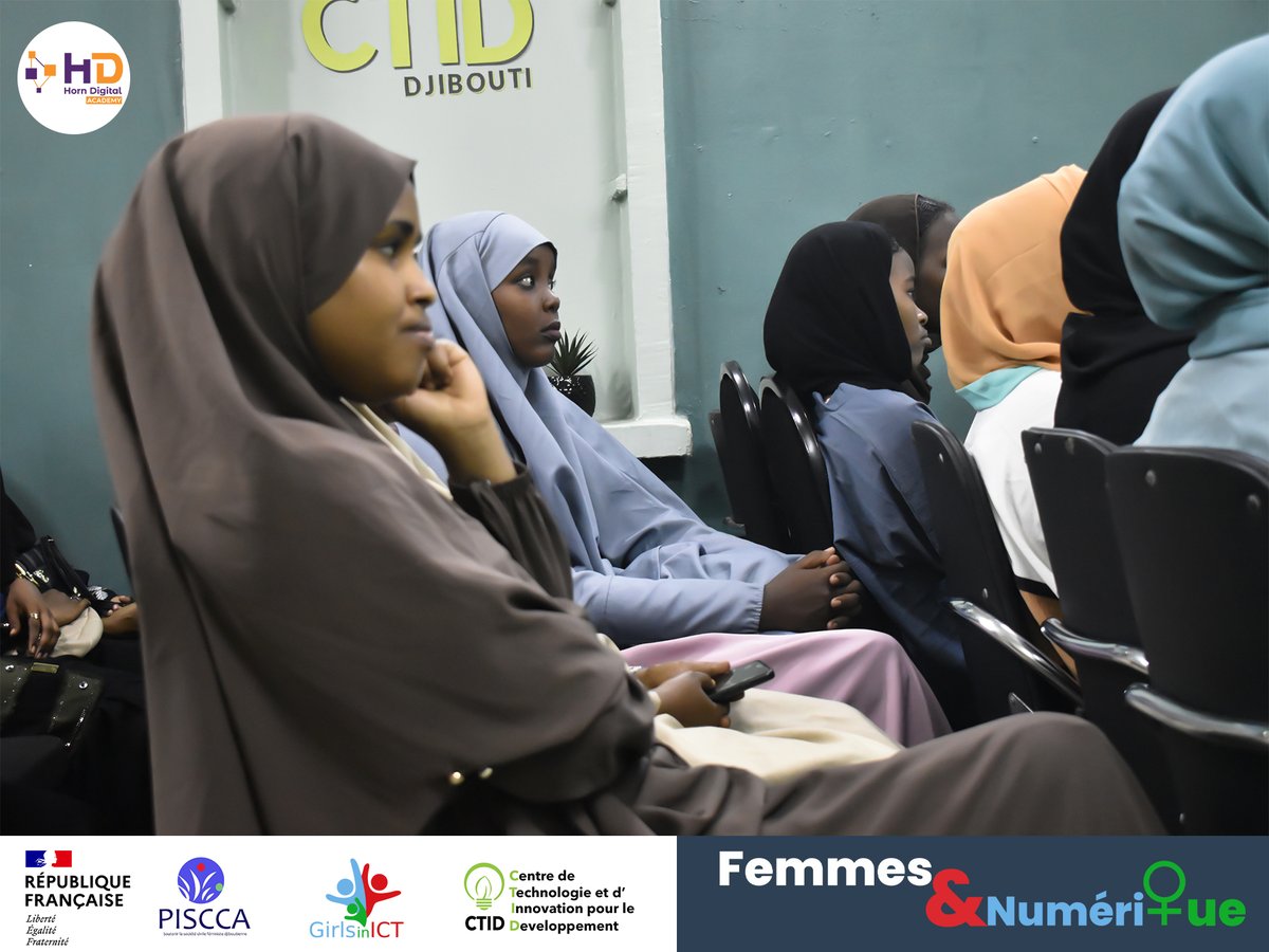 DjiboutiTechHub's tweet photo. Retour en📸de notre journée Portes ouvertes FEMMES&amp;NUMERIQUE🇩🇯 

Merci à toutes d'être venues🙏🏿 
Nous espérons vous revoir très vite pour la prochaine session de notre seconde cohorte💯% dédiée aux femmes👩🏿‍💻💫

#Djibouti #HDA2 #GirlinICT #numerique #Inclusion #LaFabriquedeTalents https://t.co/lLrH02w5oZ