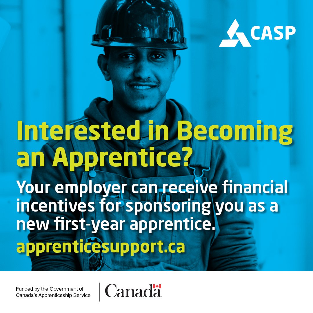 Looking to move from labourer to an apprentice? Your employer could receive financial incentive to sponsor your new apprenticeship through the CLAC Apprenticeship Support Program (CASP)!  Learn more at apprenticesupport.ca