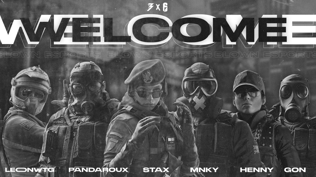 Introducing BLOWN's new Rainbow 6 Siege roster... 

🇳🇱 <a href="/StaxR6/">Stax</a>
🇳🇱 @hennyyR6
🇩🇪 @leoonwtg
🇬🇧 <a href="/MNKY_R6/">MNKY</a>
🇧🇪 @PandaRouxA
🇬🇧 @GonR6S (sub)

The (previously <a href="/wtg_r6/">wtg</a>) team will be competing in <a href="/TalentRainbow6/">Talent League R6</a> &amp; <a href="/R6EOL/">R6EOL</a> 🏆

#EnjoyTheChaos