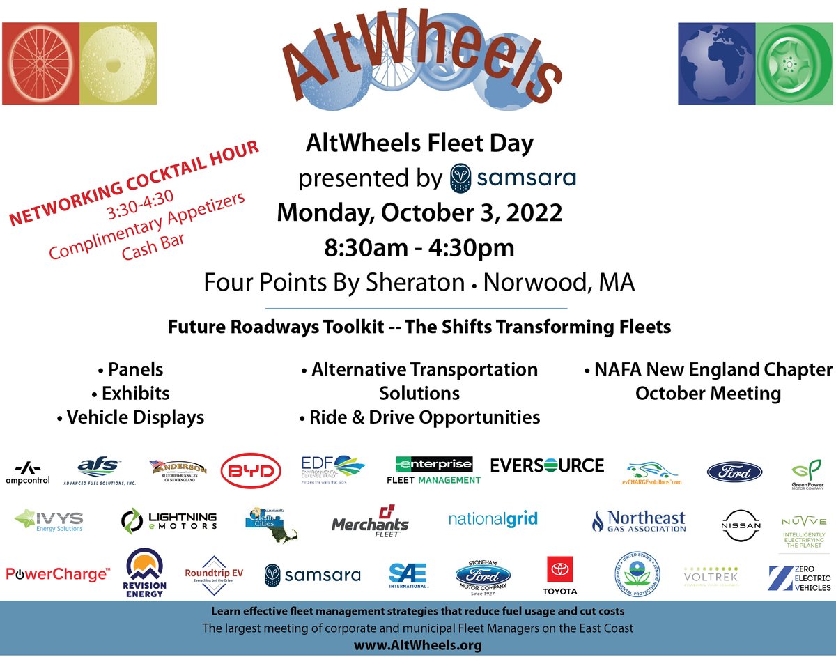 AltWheelsOrg's tweet photo. Register today for @AltWheelsOrg Fleet Day.  https://t.co/6dPzN4Ib4j https://t.co/O5PBGoBvwl