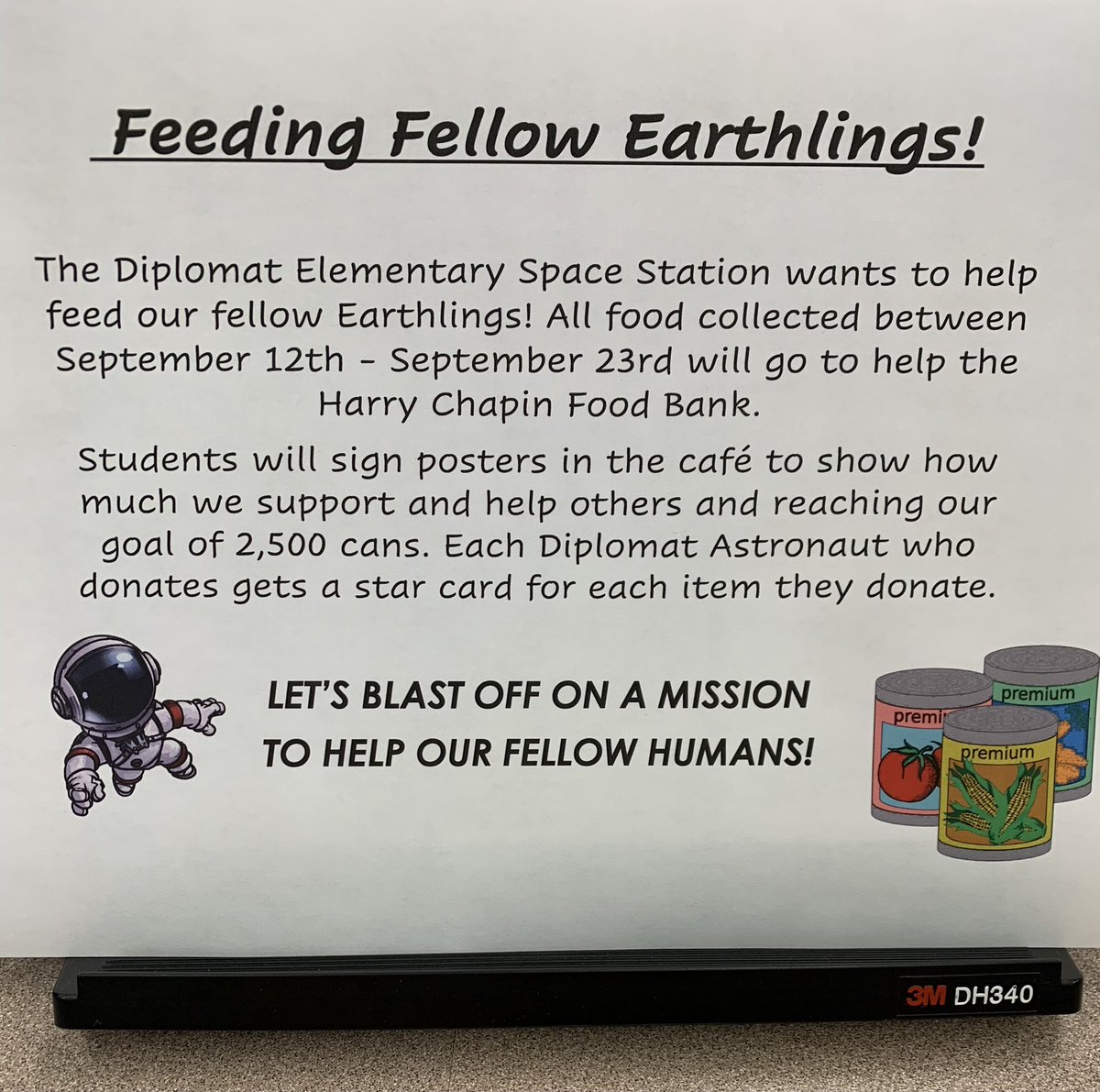 Diplomat_Elem's tweet photo. Starting today,  join the mission!#harrychapin #foodbank #helpingothers #alwaysbest #leetweets https://t.co/rB8hVu27r7