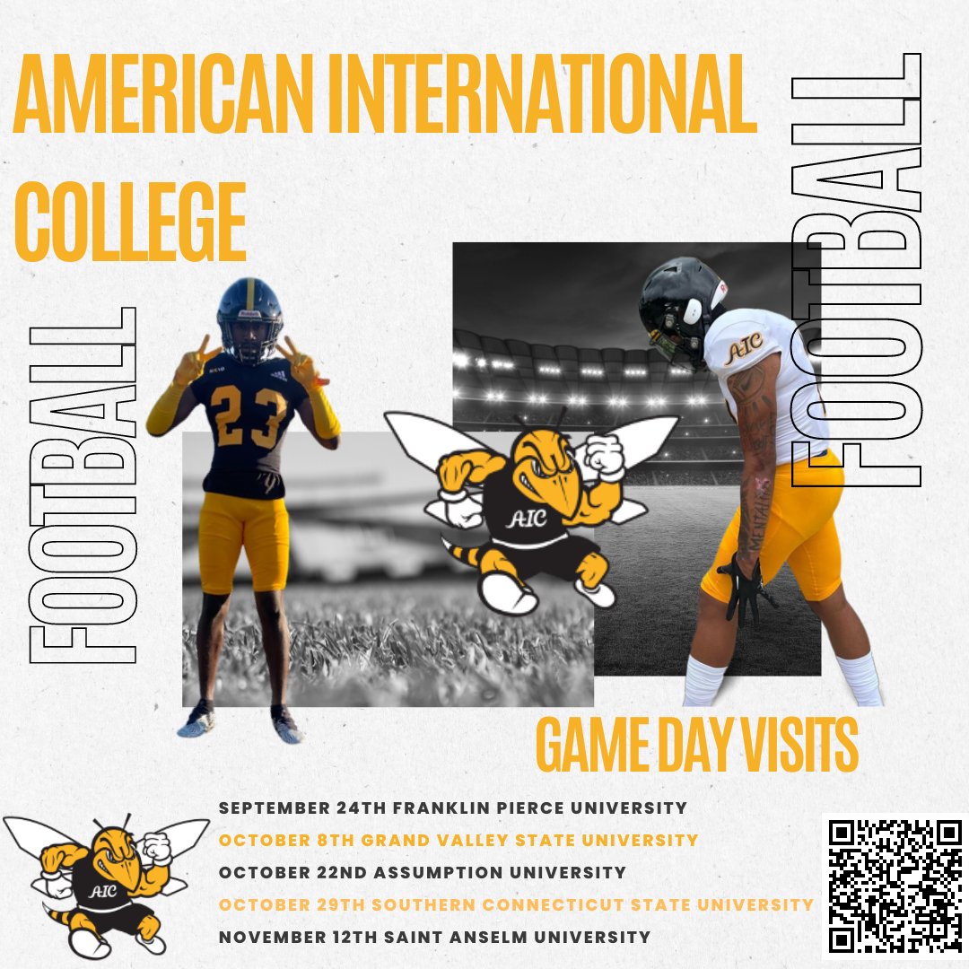 AICFootball's tweet photo. Come see what is buzzing on State Street!
Join AIC Football for one of our five home games this fall!
With a brand new gameday atmosphere, you won't want to miss this!
Click the link in the Bio to Register.
#AIElite #3rdFloorMentality https://t.co/WMpeierXYw