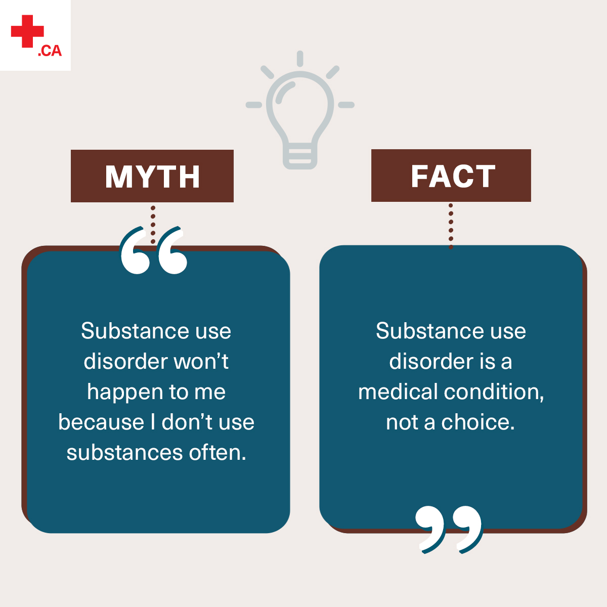 Substance use disorder is a medical condition, with underlying biological, psychological and social components—it's not a choice. Substance use leads to profound changes in the brain. Once physiological dependence takes hold, it's simply not possible to choose not to be addicted.
