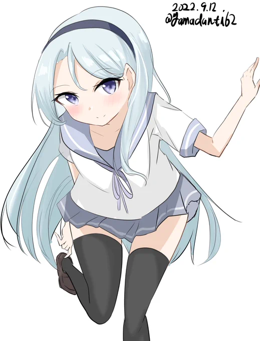 #艦これ版深夜の真剣お絵描き60分一本勝負 #艦これ版真剣お絵描き60分一本勝負_20220912狭霧ちゃん 