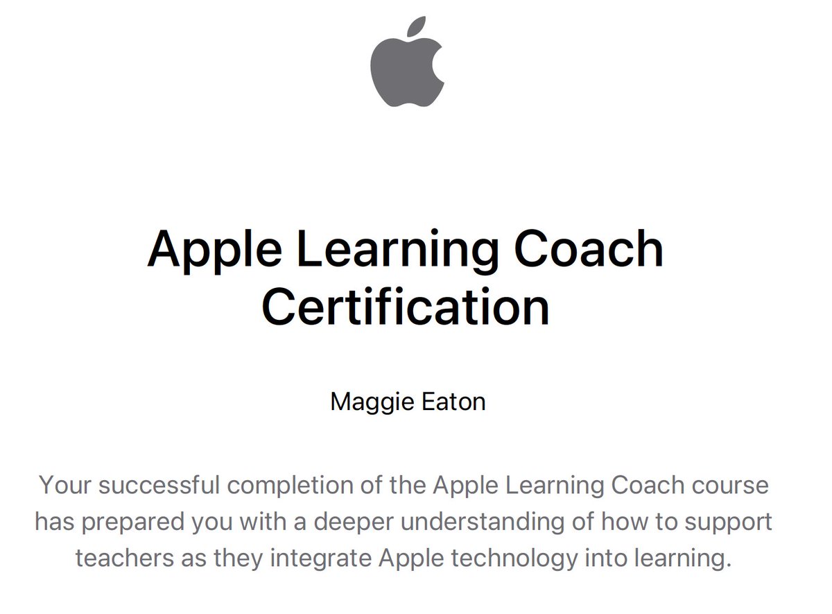 Excited to share that I am now a certified #applelearningcoach. What a great way to start the week!