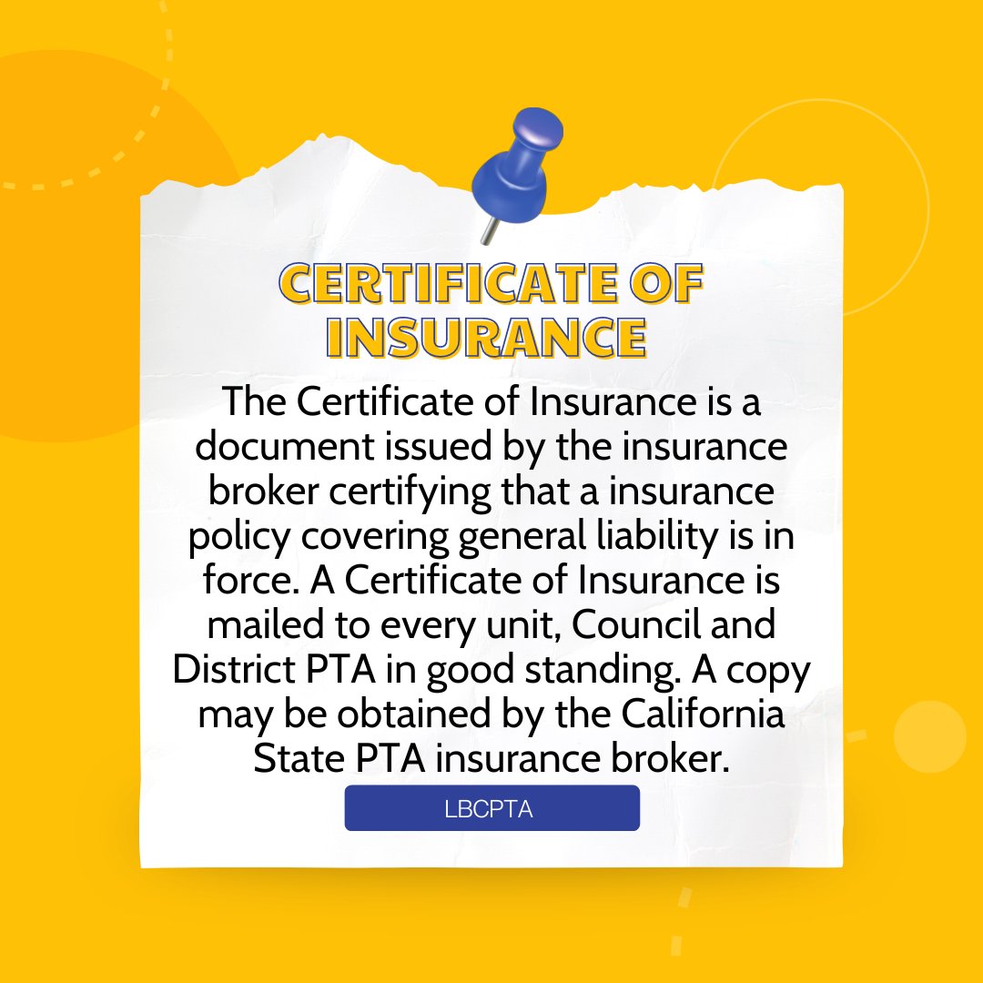 LBC_PTA's tweet photo. Today's tiny training is about your Certificate of Insurance. #TinyTrainings https://t.co/PLvpaJ5xNQ