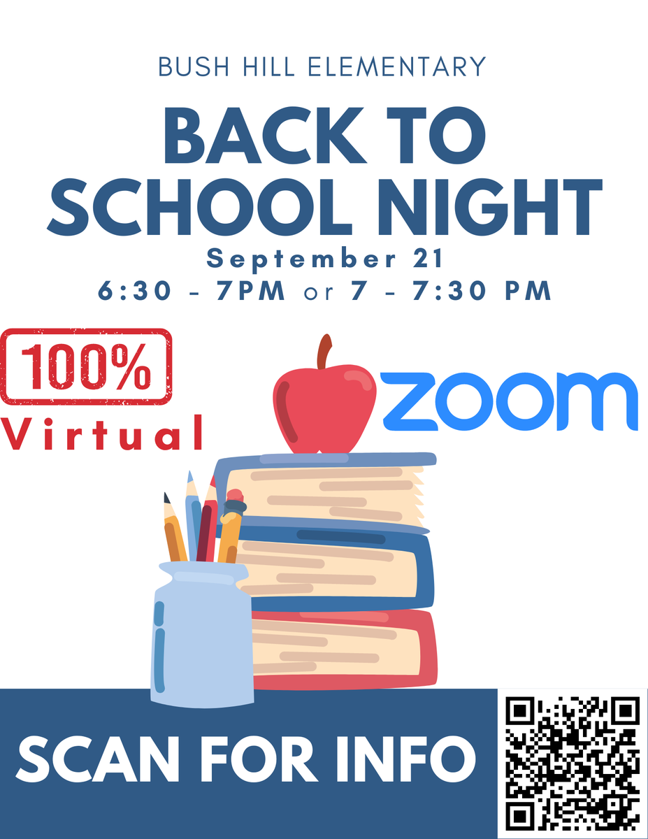 Getting pumped for Back To School Night next week!  Best of all, it's completely virtual!  Scan the QR Code or click the link for more.  
bit.ly/3B6z4WZ