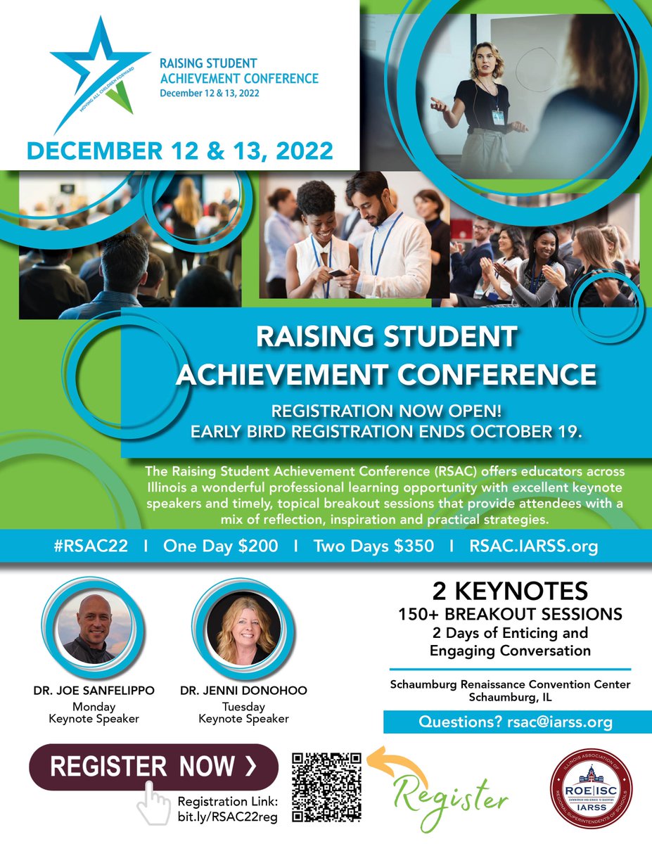Katie092513's tweet photo. Register today to secure your early bird pricing!  #RSAC22  @iarssil @KaneCountyROE
 
You won't want to miss our amazing Keynotes and Featured Speakers....
@Joe_Sanfelippo @Jenni_Donohoo @DrDianeWolf @GregJWolcott &amp; @JillGeocaris
 to name a few!

https://t.co/J6pQaX6OUK https://t.co/4jR7EFXVYf