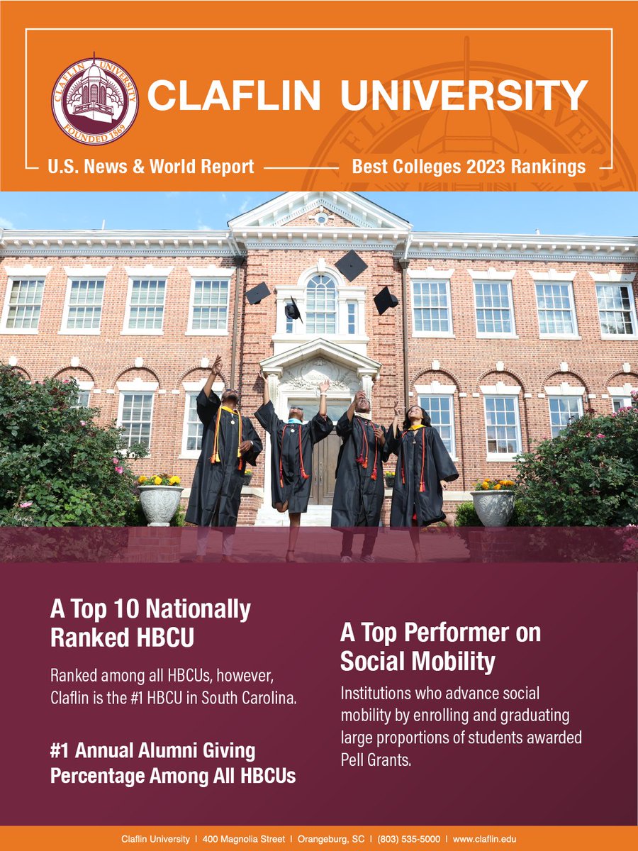Claflin University Named a Top 10 Nationally Ranked University by the U.S. News &amp; World Report. Read more at claflin.edu/news-events/ne…