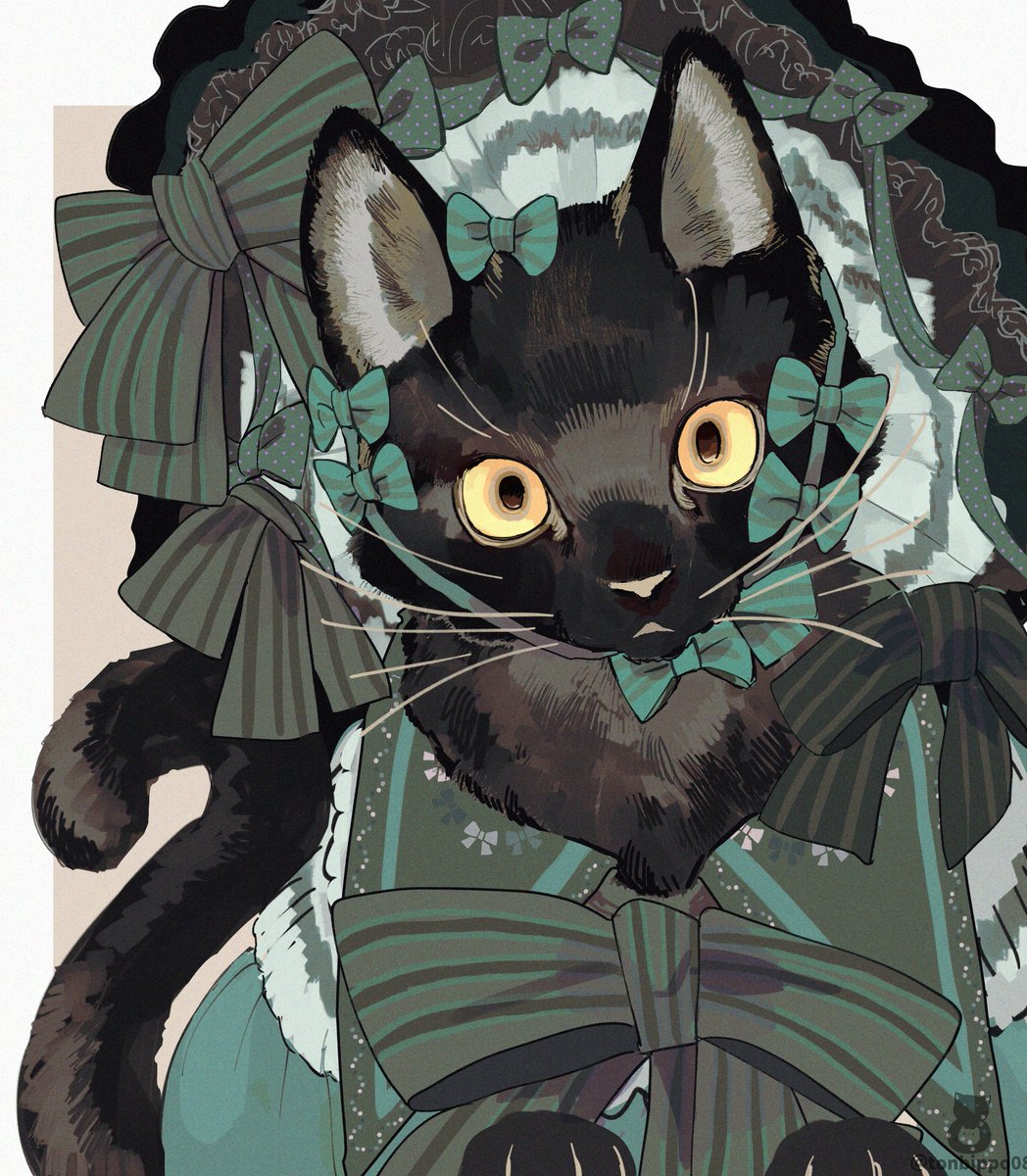 「黒猫のお嬢さん 」|とびはちのイラスト