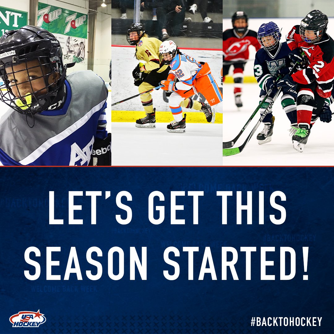 usahockey's tweet photo. Happy Welcome Back Week! We’re excited to see what you’ll accomplish on &amp; off the ice this season!

At USA Hockey, we’re here to support and celebrate the entire hockey family, while welcoming new smiling faces into the greatest sport on earth. #BackToHockey https://t.co/4ho1VkGtIU