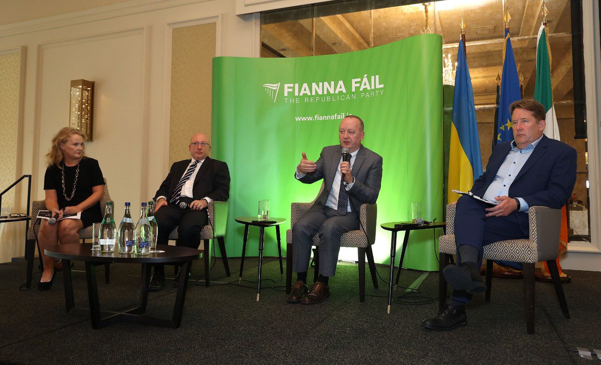 DarraghOBrienTD's tweet photo. A huge thank you to Michael Broderick, Interim CEO of #FirstHomeScheme & Pat Doyle President of @icsh_ie & CEO of @PMVTrust for participating in our housing session at the @fiannafailparty Think-In and answering plenty of Qs on affordable & social housing, vacancy & homelessness. https://t.co/IbTTqGPTeF