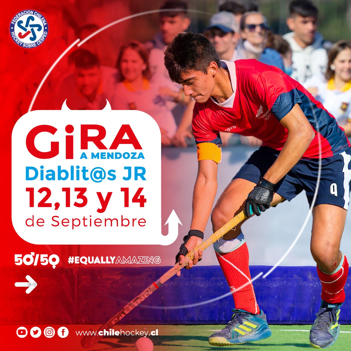 chile_hockey's tweet photo. 🤩😈 DIABLIT@S A MENDOZA 🏑🇦🇷
Hoy nuestra Selección Chilena de varones y damas junior viaja a Argentina para jugar tres partidos frente a la selección Mendocina de Hockey.
¡ÉXITO A NUESTROS DIABLIT@S! 😈🇨🇱
@TeamChile_COCH
@INDChileOficial
#ChileHockey
#DiablosJR #DiablasJR https://t.co/8R509BgJcd