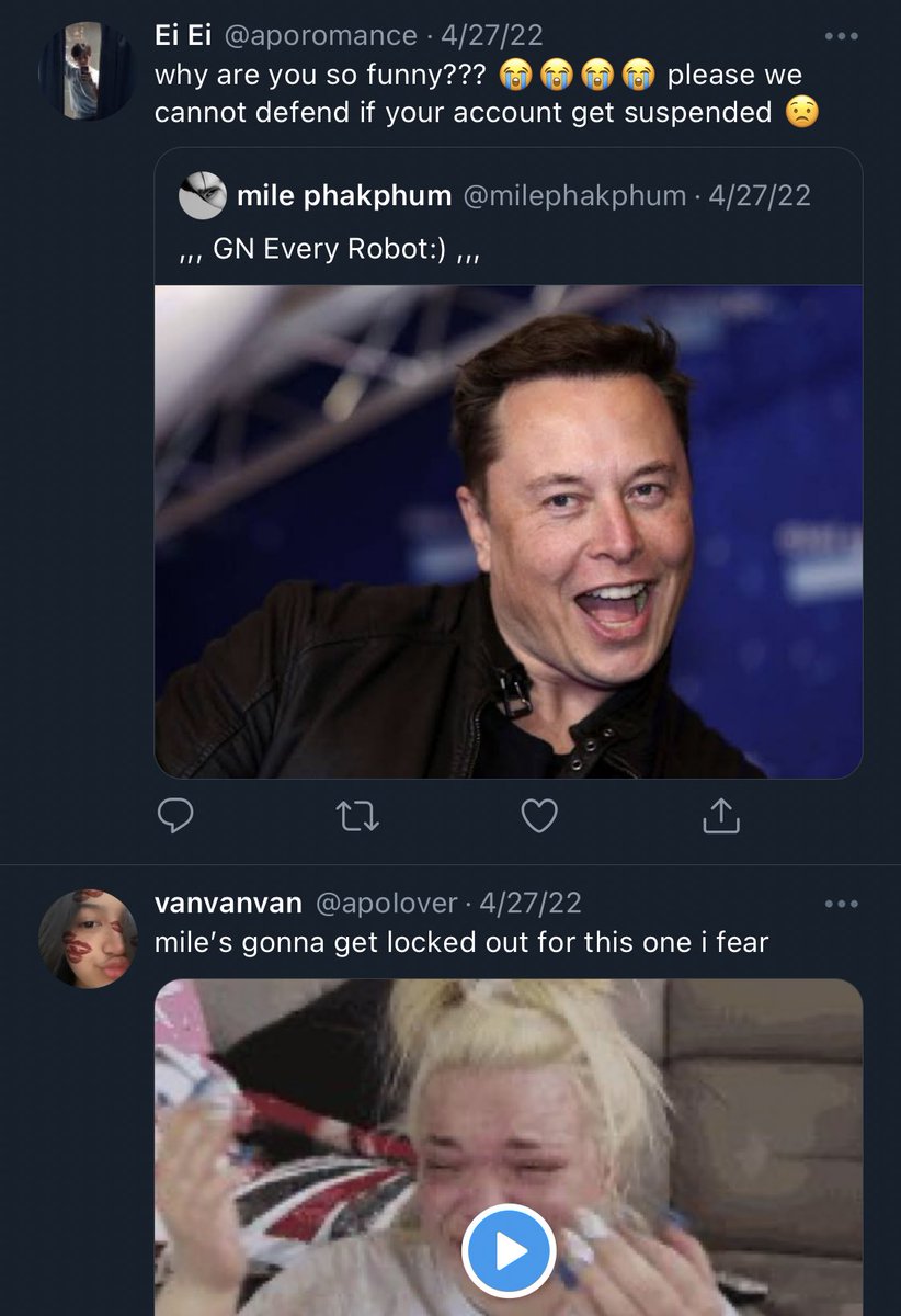 kptstruggles's tweet photo. so remember when mile fought elon musk 😀

#MilePhakphum #KinnPorsche #kpstruggles https://t.co/wF1OEB7kv7