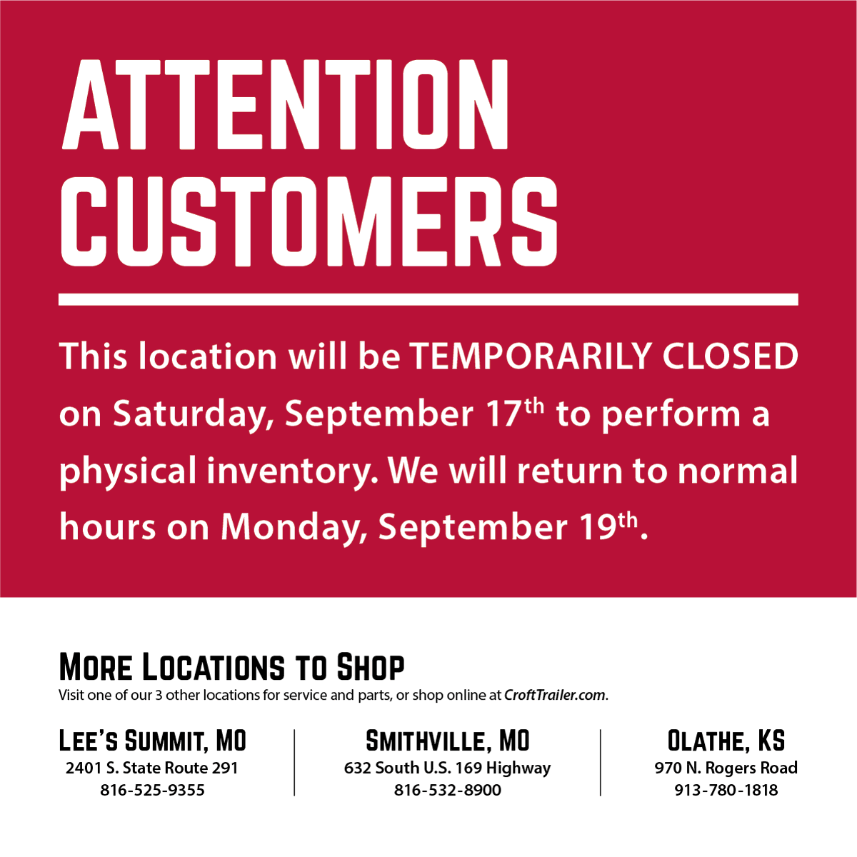 Croft Trailer Supply tweet media