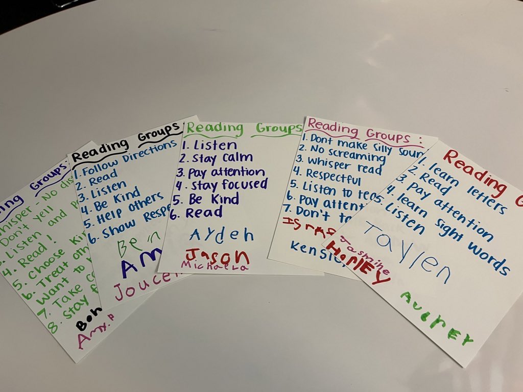 Ms. Headrick’s class came up with their reading group rules! They are excited to start their groups tomorrow! <a href="/HumbleISD_OE/">Oaks Elementary</a> @headrick_ms