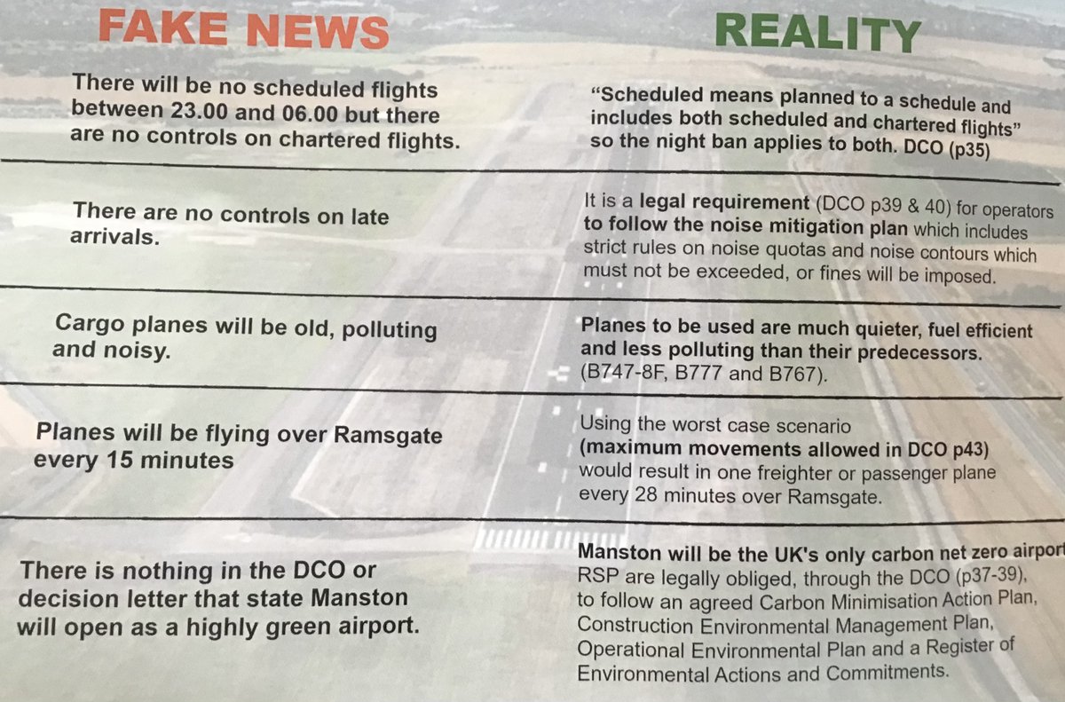 TheNanStevens's tweet image. Here’s the truth for doubters &amp;amp;  those who believe the unfortunate scaremongering and misinformation spread by @RamsgateAG, @eastkentcarma &amp;amp; other anti-airport groups, who haven’t read or quoted the latest @RSPManston DCO Statement, that has been strictly controlled since Day 1: