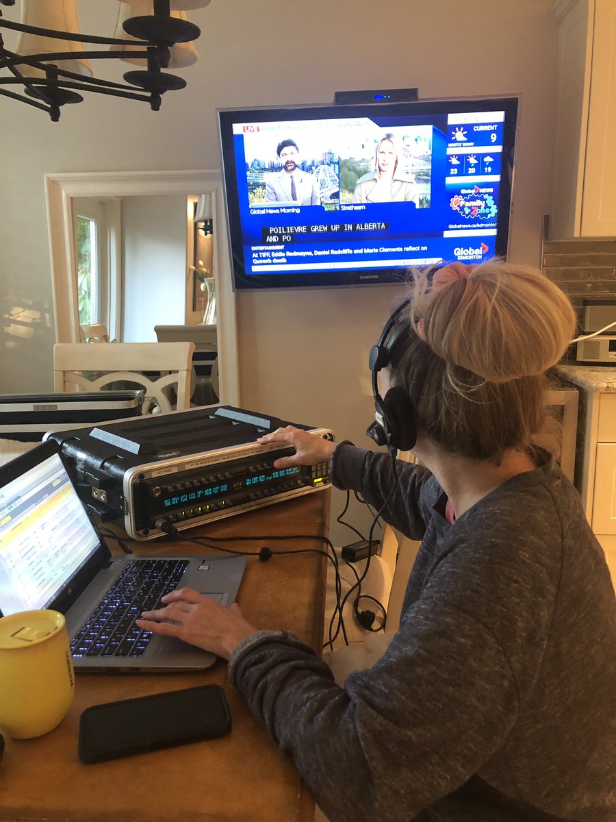 mulvihill12's tweet photo. Doing the whole big @GlobalEdmonton morning show from home today. With a little help from my mini. #technologyisawesome https://t.co/rmxyMeaZsx