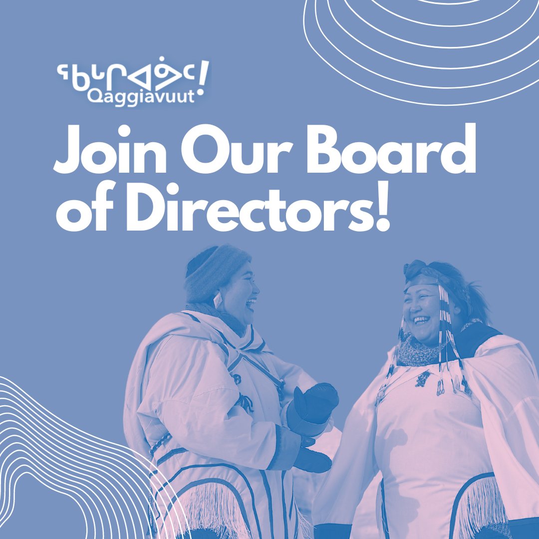 Do you support Qaggiavuut's mandate to strengthen, promote, advocate and create space for Nunavut Performing Artists with a focus on Inuit? Apply to our Board of Directors!
Apply Here: docs.google.com/forms/d/e/1FAI…
