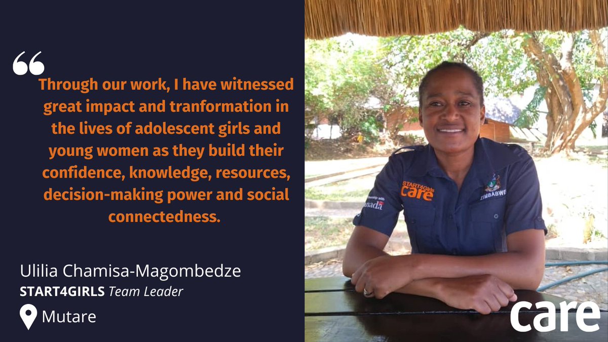 CAREZimbabwe's tweet photo. #Meetourteam
#Thursdayinspiration
Meet @ChamisaUlilia @CAREZimbabwe's Humanitarian lead and START4Girls project Team leader.
#30yearsofCAREZim https://t.co/dOeG7Qiq8l