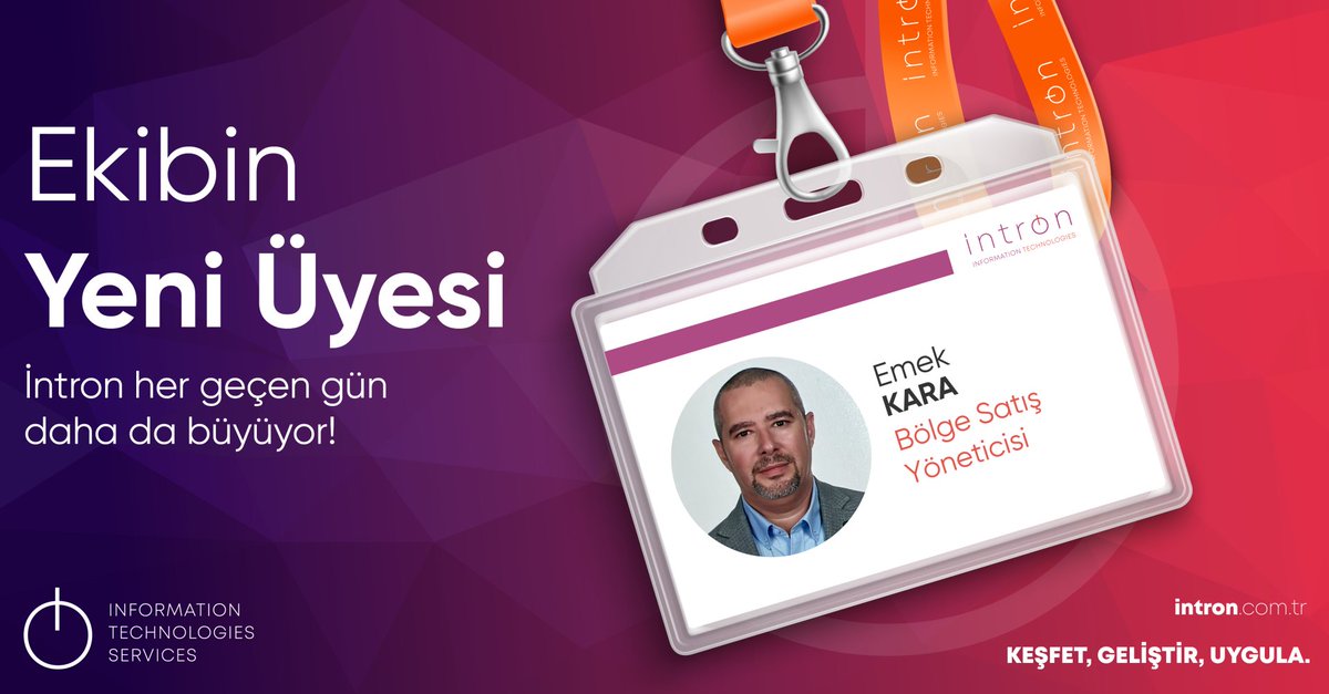 Ekibimizin yeni üyesi, Bölge Satış Yöneticisi Emek Kara'ya hoş geldin diyor, birlikte imza atacağımız başarılar için sabırsızlanıyoruz.