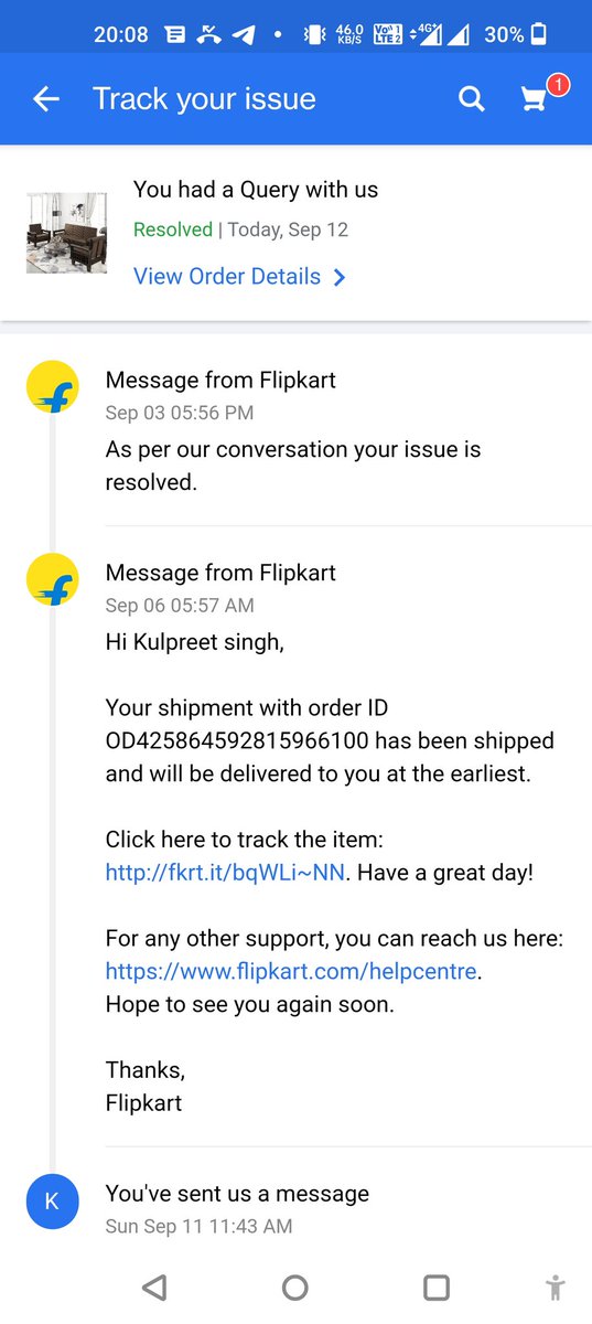 kullparmar's tweet photo. @flipkartsupport I have represented my query on 03.09.2022, which was very next date of delivery. Plz check. Don't ignore.. https://t.co/BHDdpaKYg4