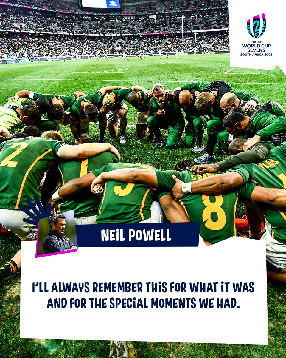 SVNSSeries's tweet photo. Neil Powell will treasure the memories of his time with the @blitzboks 💚

#RWC7s | #HereToSevens https://t.co/7u4xVpZDLS