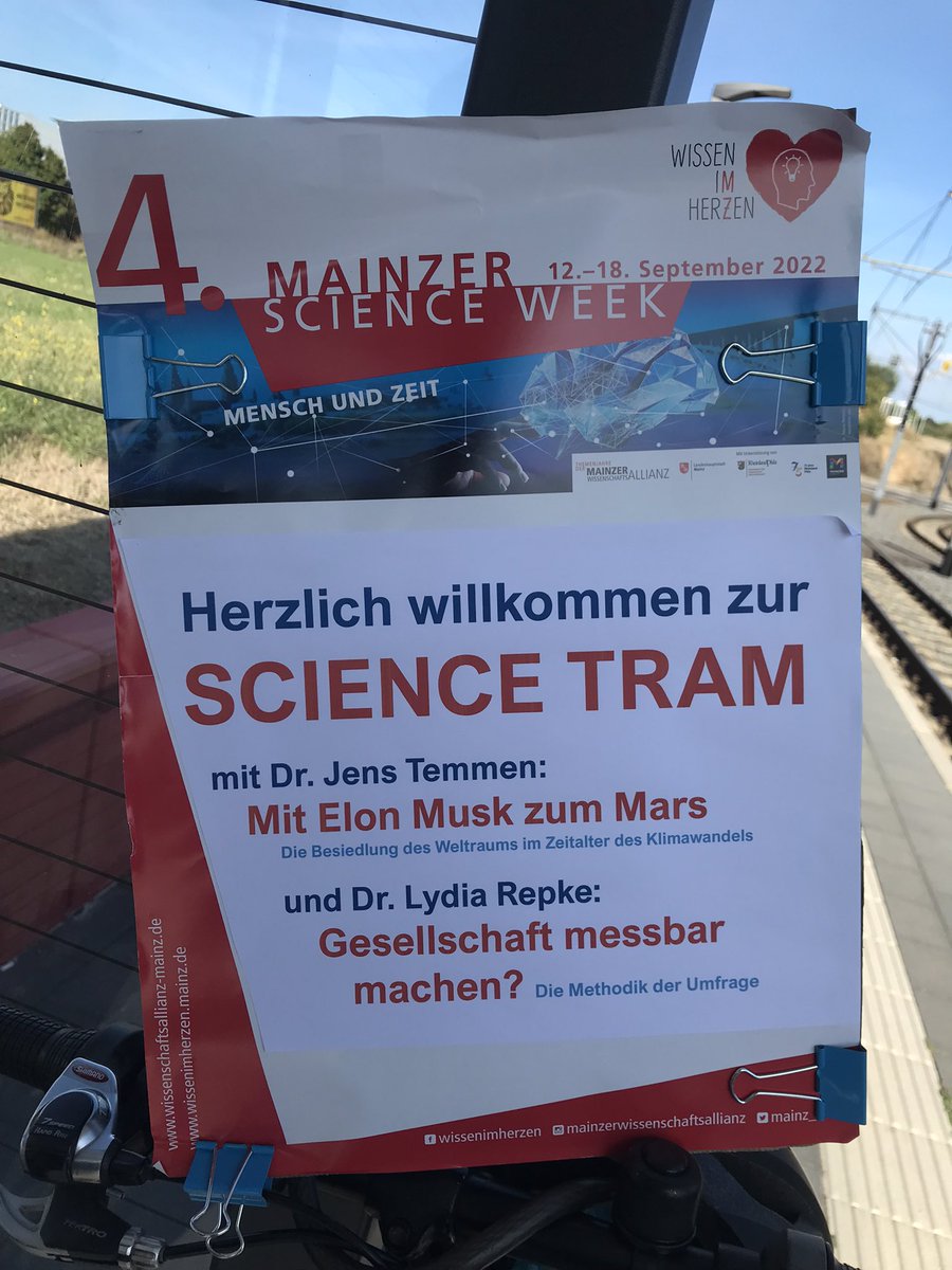 LydRep's tweet photo. Gleich geht‘s los! #ScienceTram #ScienceWeek #Mainz @jenstemmen https://t.co/LfMBaICZYw