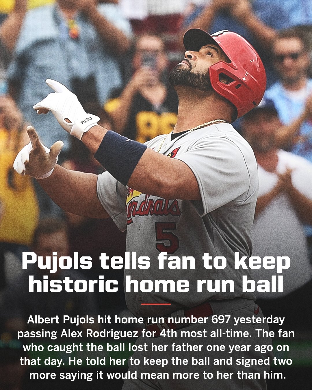 ESPN on X: Albert Pujols is all class 🙏❤️ (h/t @jmjones)   / X