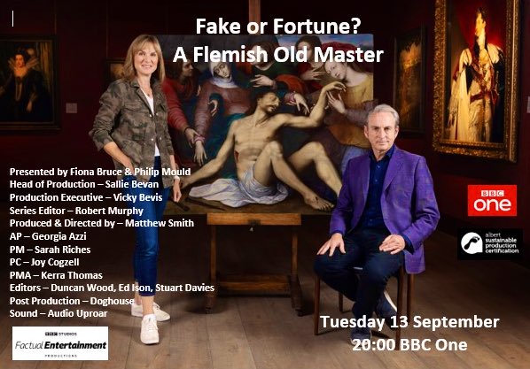 Told I’m not supposed to post this, but we worked hard on it so I am! My first investigation and boy did I choose a tough one! I ❤️ this show and it’d be a shame to miss it! #fakeorfortune @philipmould moved to BBC Two folks! Same time, same sofa, different channel. x