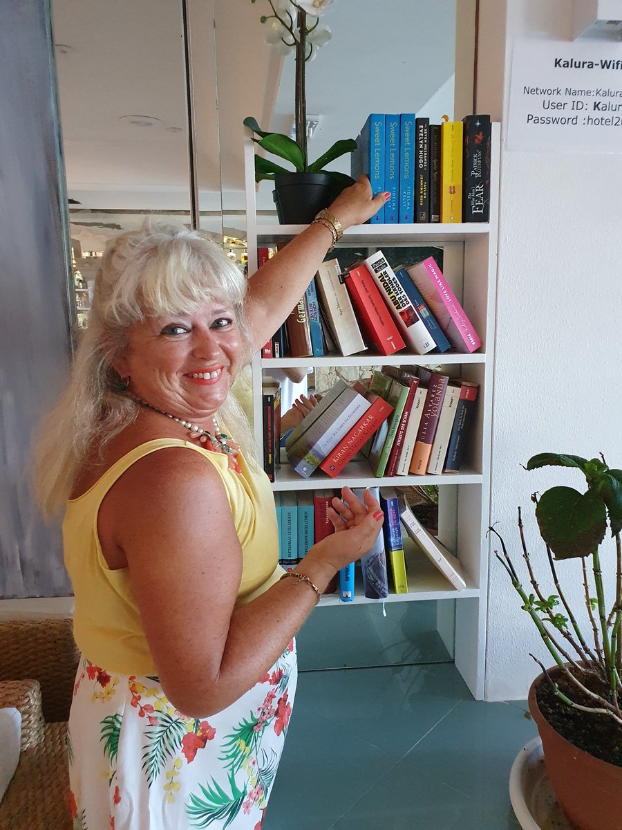 fidelmawrites's tweet photo. Lovely presentation of copies of 'Sweet Lemons' to the Bar Library at Hotel Kalura. Guests can read a novel set in Cefalù while they're on holiday there. @PoolbegBooks, #Sicilia #sweetlemons. https://t.co/qqY2BVT7HM