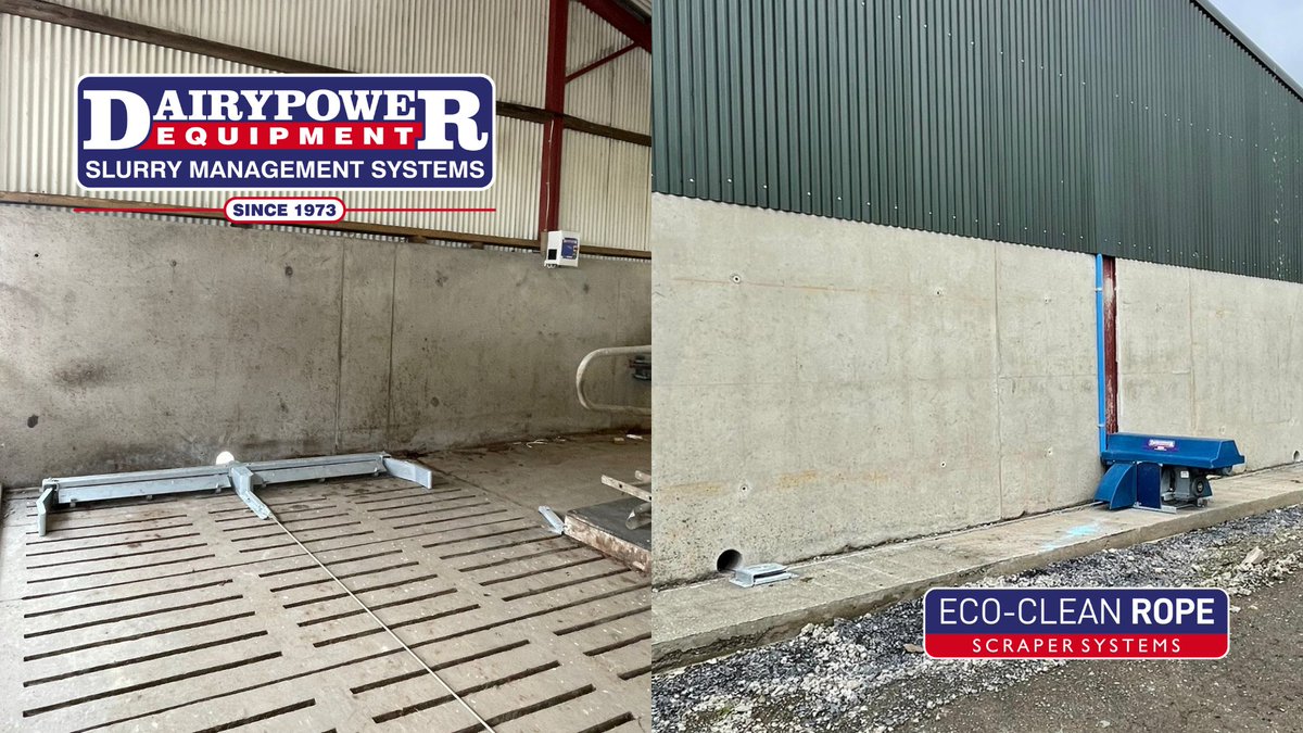 DairyPowerEquip's tweet photo. Eco-Clean Role Scraper installation on a Co.Longford dairy farm this week 🐄
#Dairypower #Aeration #AeratedSlurry #SaferSlurry #SmartFarming #EfficientFarming #SaferFarming #NextGeneration #Cattle #SlurryTechnology #manureaeration https://t.co/kLOWgOQpRE