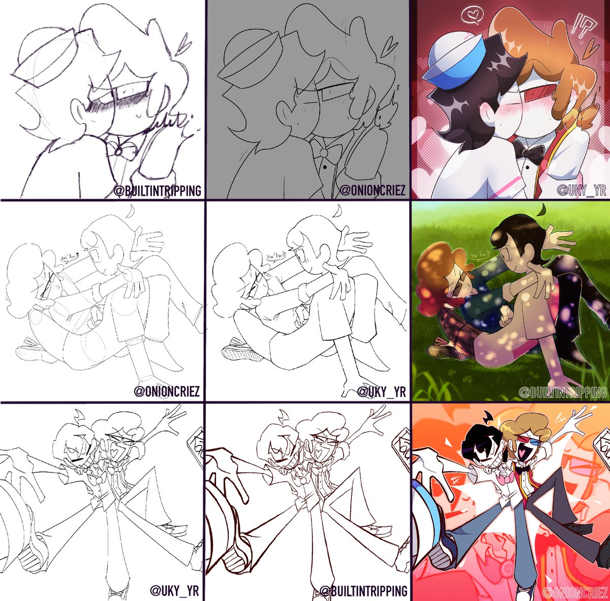 builtintripping's tweet photo. YIPEE!!! Another #switcharoundmeme ft. @onioncriez and @UKY_YR!!! We drew our #spookymonth OTP, two tired young workers who need to "enjoy it while is lasts" according to their third-wheeler and best man Rick-
Click on the 🧵 for the HD versions of our parts!
#spookymonthfanart https://t.co/JIsZmCi6Ua